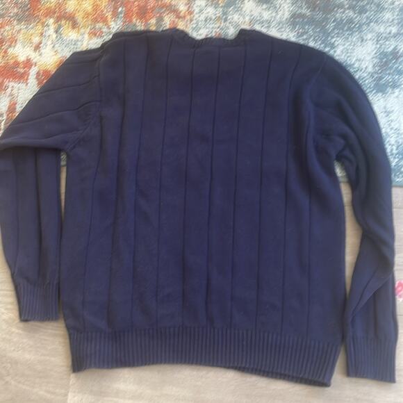 Oscar de la renta size XL 100% cotton navy blue men's sweater - Picture 8 of 10